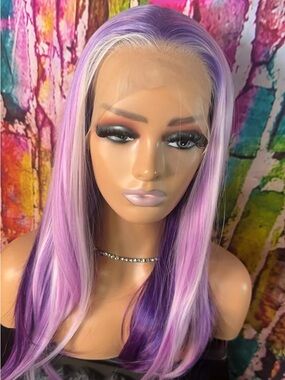 Amethyst 13x4 HD Lace Front Wig - Purple Lavender Mix Straight Synthetic